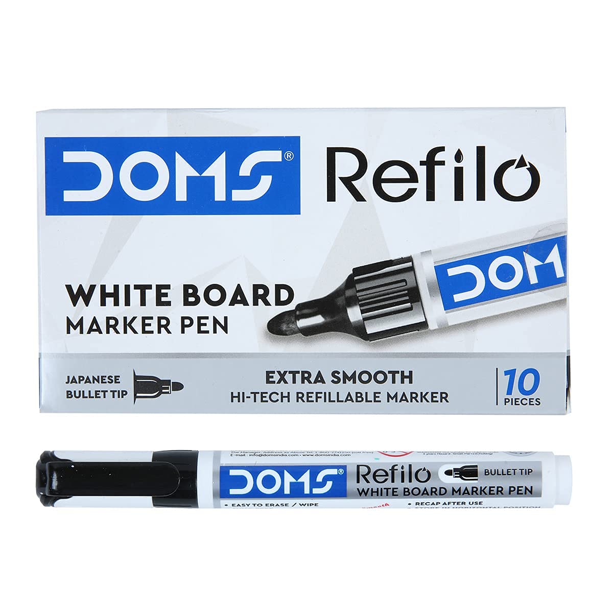 Doms Refilo White Board Marker Pen (SET OF 10 PCS)