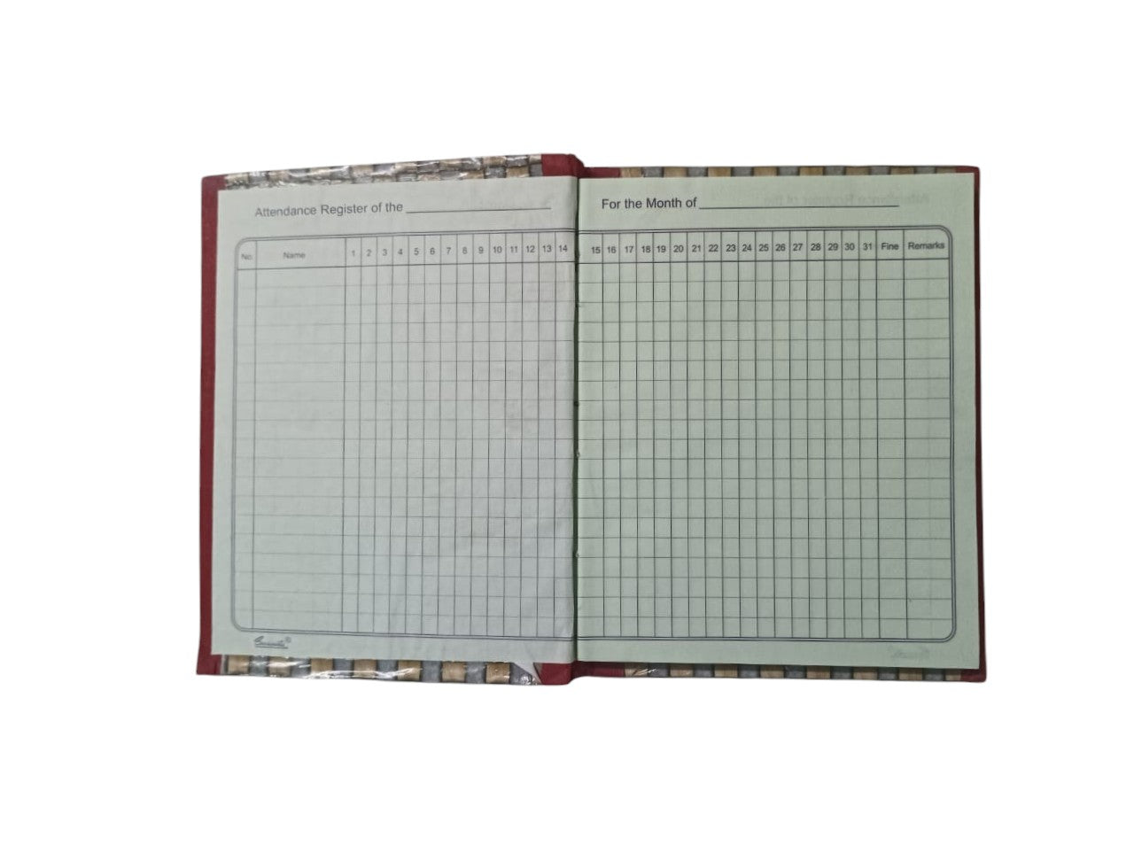 SARASWATI  Attendance Book Short Size 80 GSM Ledger Paper