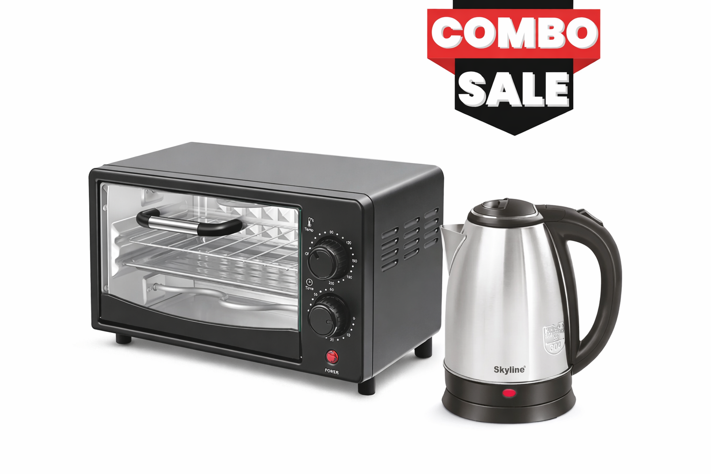 Skyline Electric Kettle & Oven Toaster Combo | 10L Capacity | 2-in-1 Kitchen Convenience