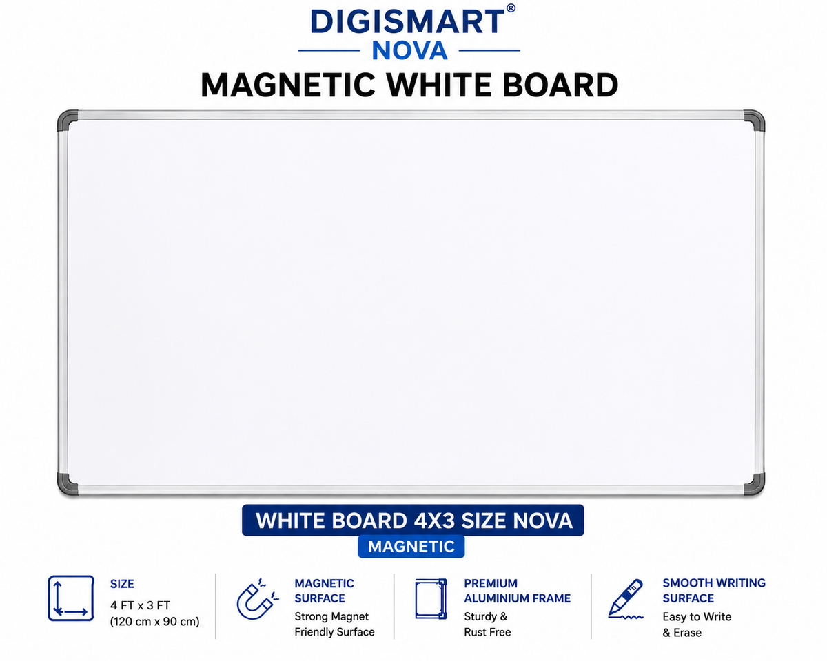 DIGISMART NOVA Magnetic White Board | Aluminium Frame |