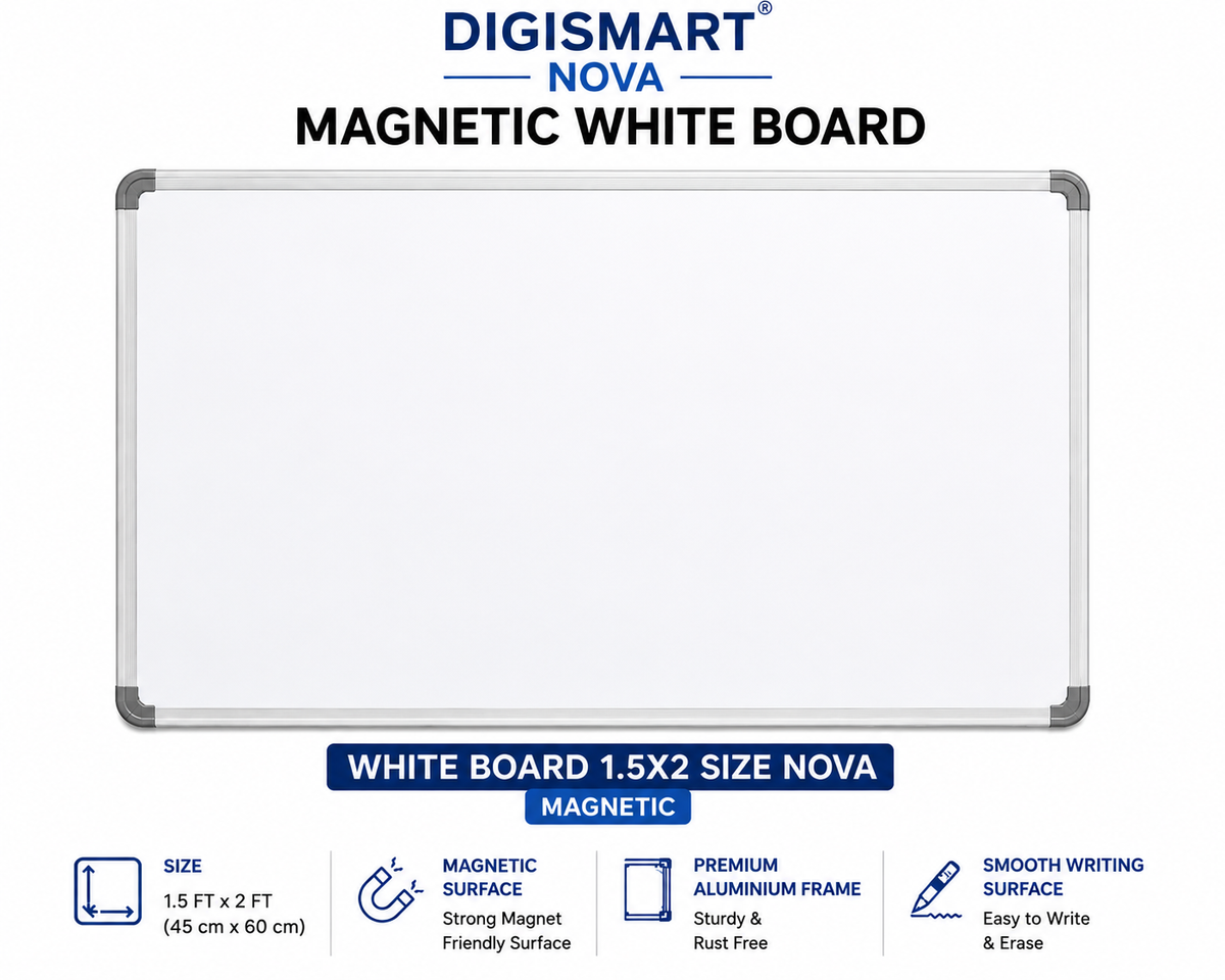 DIGISMART NOVA Magnetic White Board | Aluminium Frame |
