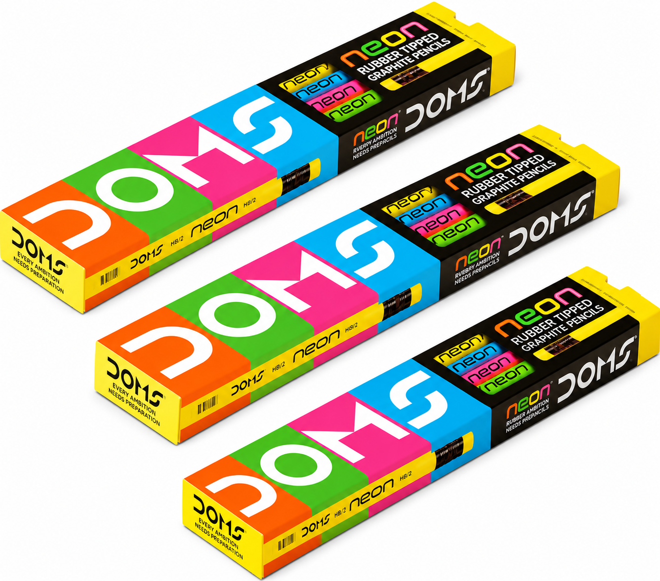 DOMS Neon RT Pencil 7940 – HB Graphite Pencil for Writing, Drawing & Sketching