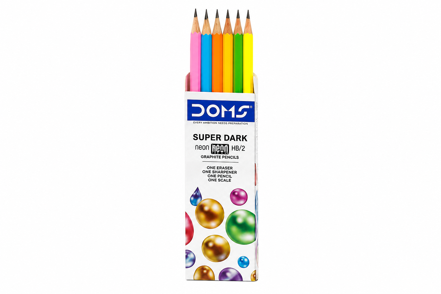 Doms WIZDOM Eraser Tipped Super Dark 40 Nos. HB/2 Graphite Pencils