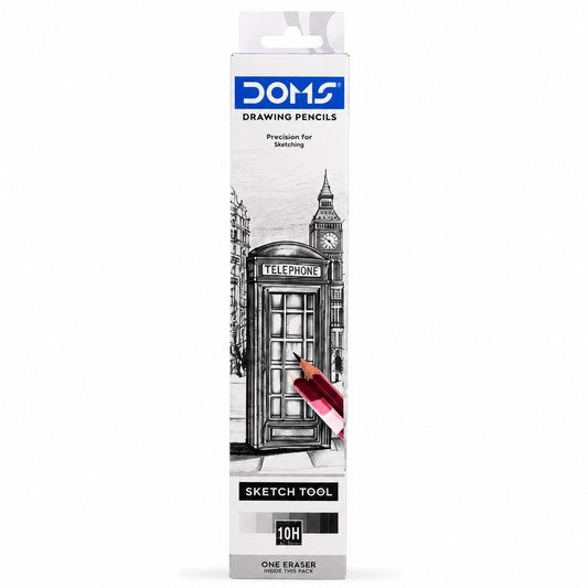 DOMS Drawing & Sketching 10B Graphite Pencil | Extra Dark Grade for Shading, Sketching & Drawing