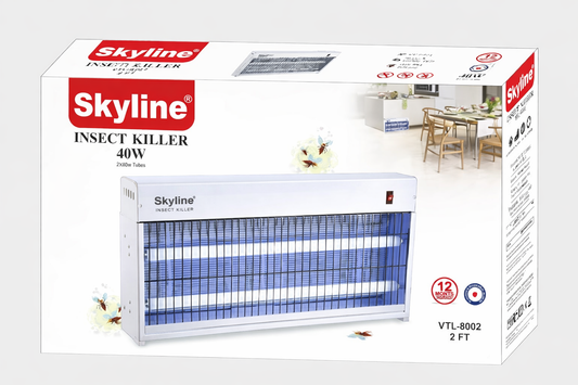 Skyline Insect Killer 40W with Dual 20W Tubes – 2ft Wide Coverage Bug Zapper VTL-8002
