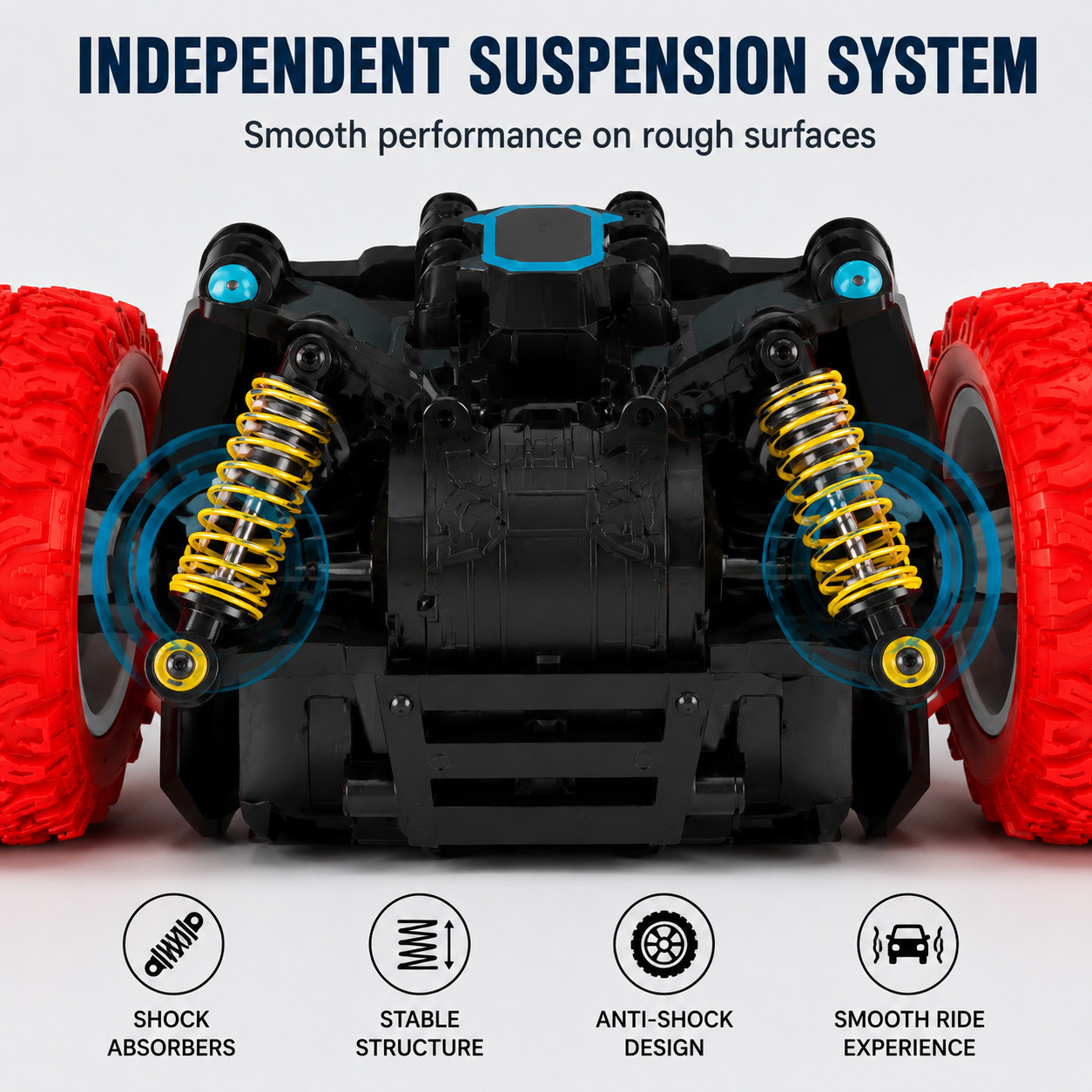 SCOFFCO 3888A RC Climbing Car | Remote Control Off-Road Rock Crawler with High-Traction Tires, Shock Absorbers & Rechargeable Battery | All-Terrain Toy Car for Kids Boys & Girls (6+ Years) (TZM)