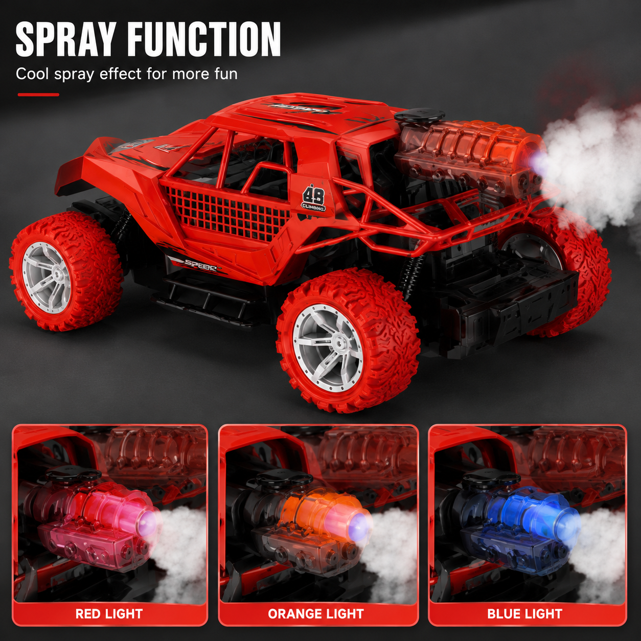 SCOFFCO 3888A RC Climbing Car | Remote Control Off-Road Rock Crawler with High-Traction Tires, Shock Absorbers & Rechargeable Battery | All-Terrain Toy Car for Kids Boys & Girls (6+ Years) (TZM)