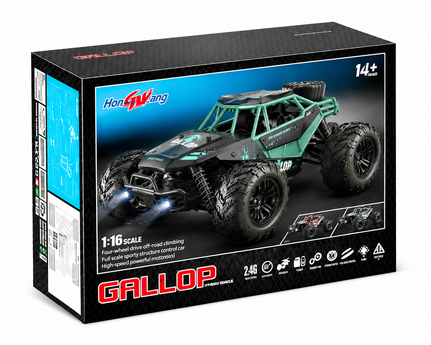 SCOFFCO HW8808-A Remote Control Stunt Car | 2.4GHz RC Off-Road Drift Vehicle | 360° Rotating All-Terrain Monster Truck | Rechargeable Battery Toy for Kids Boys & Girls (TZM)