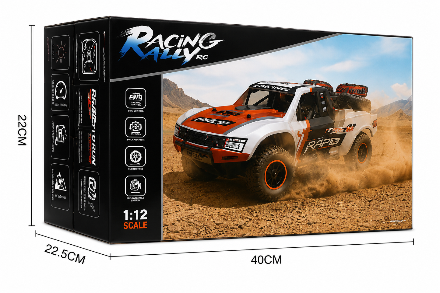 SCOFFCO HW8812 Remote Control Stunt Car | 2.4GHz RC Off-Road Monster Truck | 360° Rotating All-Terrain Vehicle | Rechargeable Battery | Toy for Kids Boys & Girls (TZM)
