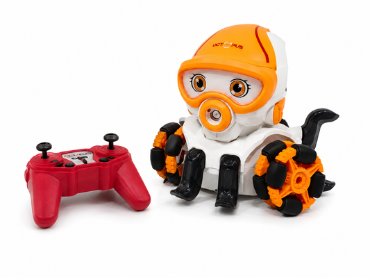 SCOFFCO OS1140 Octopus RC Stunt Robot Toy | 2.4GHz Remote Control 360° Moving Robot | LED Light & Music | Rechargeable Interactive Toy for Kids Boys & Girls  (TZM)