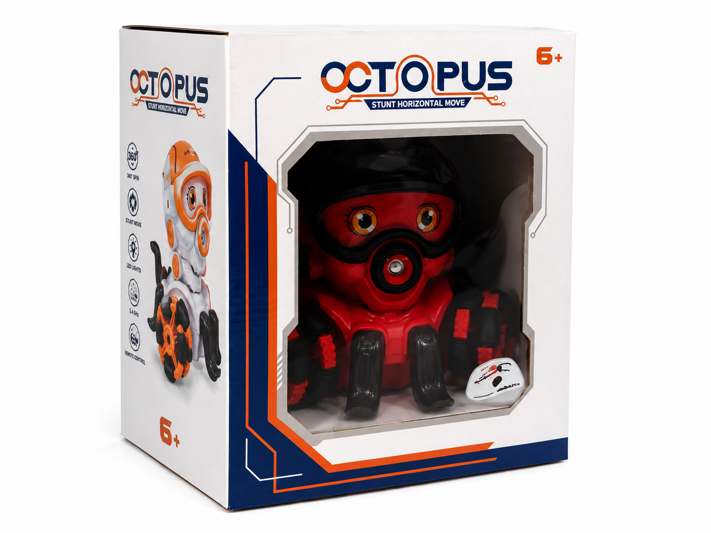 SCOFFCO OS1140 Octopus RC Stunt Robot Toy | 2.4GHz Remote Control 360° Moving Robot | LED Light & Music | Rechargeable Interactive Toy for Kids Boys & Girls  (TZM)