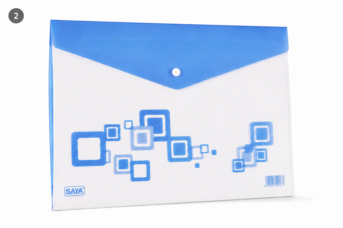 SAYA Clear Bag Radiant SY219F FS Size | Transparent Document Envelope Folder with Snap Button Closure | Durable Plastic Expanding File Bag for Certificates, Office Documents & School Papers | Pack of 12