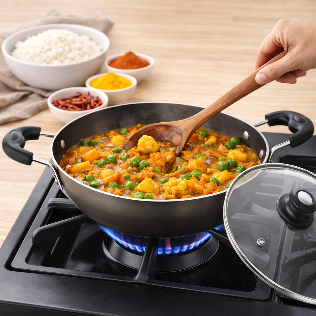 Kadhai With Glass Lid Induction Base