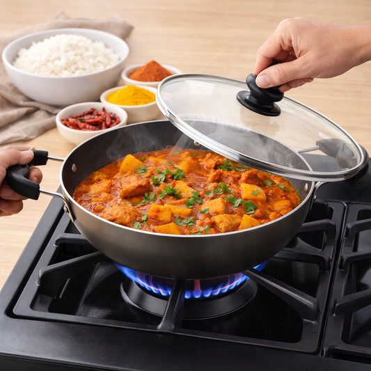Kadhai With Glass Lid Induction Base