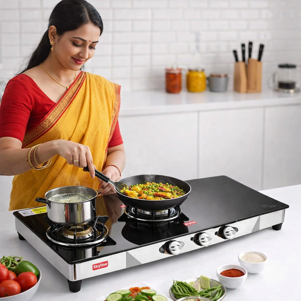 Skyline Premium 2 Burner Gas Stove – Compact & Efficient Cooking VTL1616