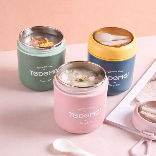 SCOFFCO TedeMei Lunch Box 6713 (WPT) – Insulated Stainless Steel Lunch Container | Leakproof & Durable | Ideal for Kids, School, Office & Travel