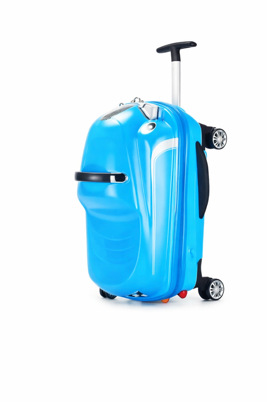 SCOFFCO Kids Ride-On Luggage Bag 966 – Hard Shell Travel Suitcase with Wheels & Handle for Kids (Rideable Cabin Trolley)