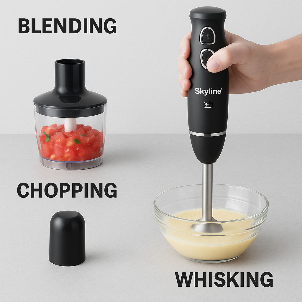 SKYLINE Hand Blender with Chopper & Whisker VTL-4050 SS