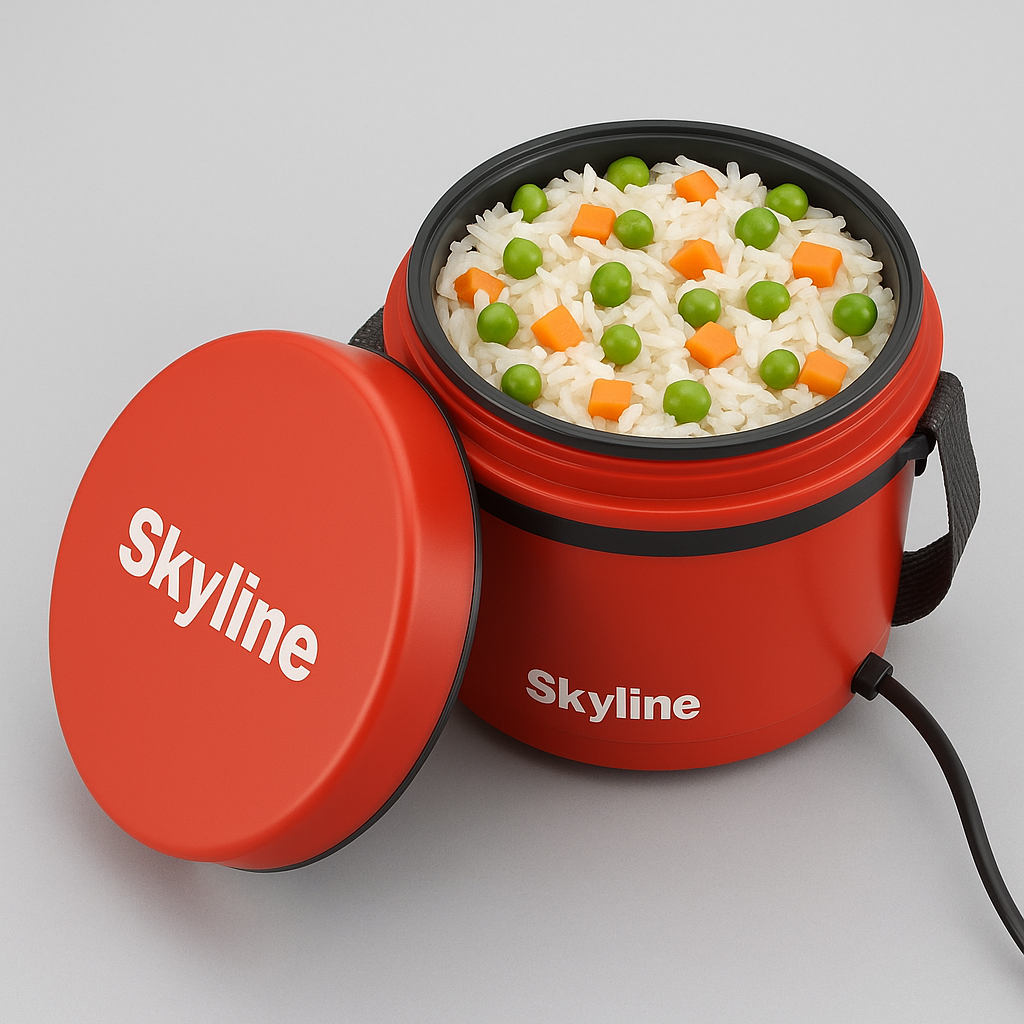SKYLINE Electric Lunch Box with 3 SS Containers VTL-2777