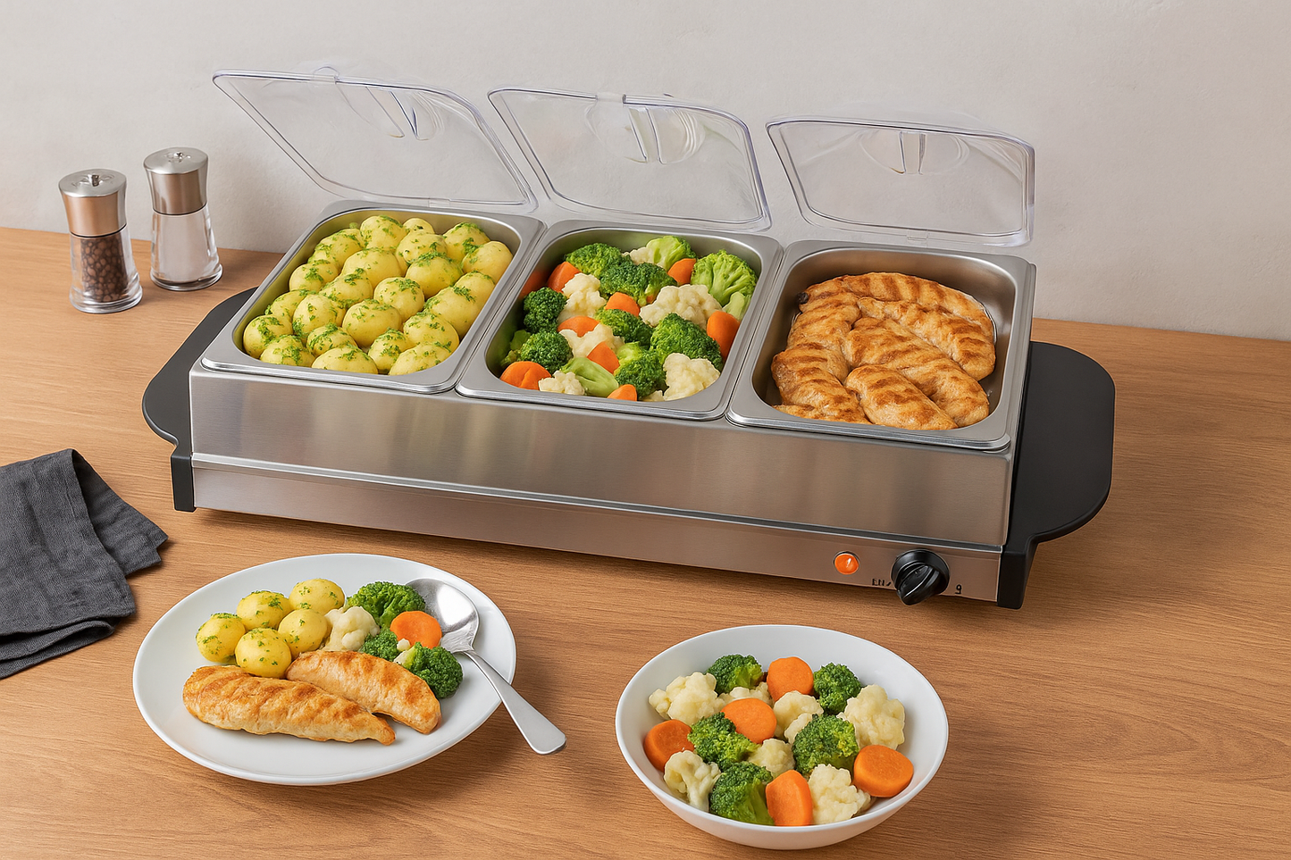 SKYLINE 3 Pot Buffet Server 3 x 1.5 Ltr. VTL9555