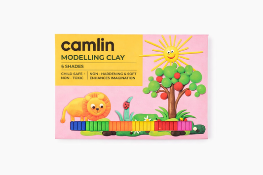 Camlin Modelling Clay Assorted Pack (6 Shades, 100g) – Soft, Non-Toxic & Child Safe