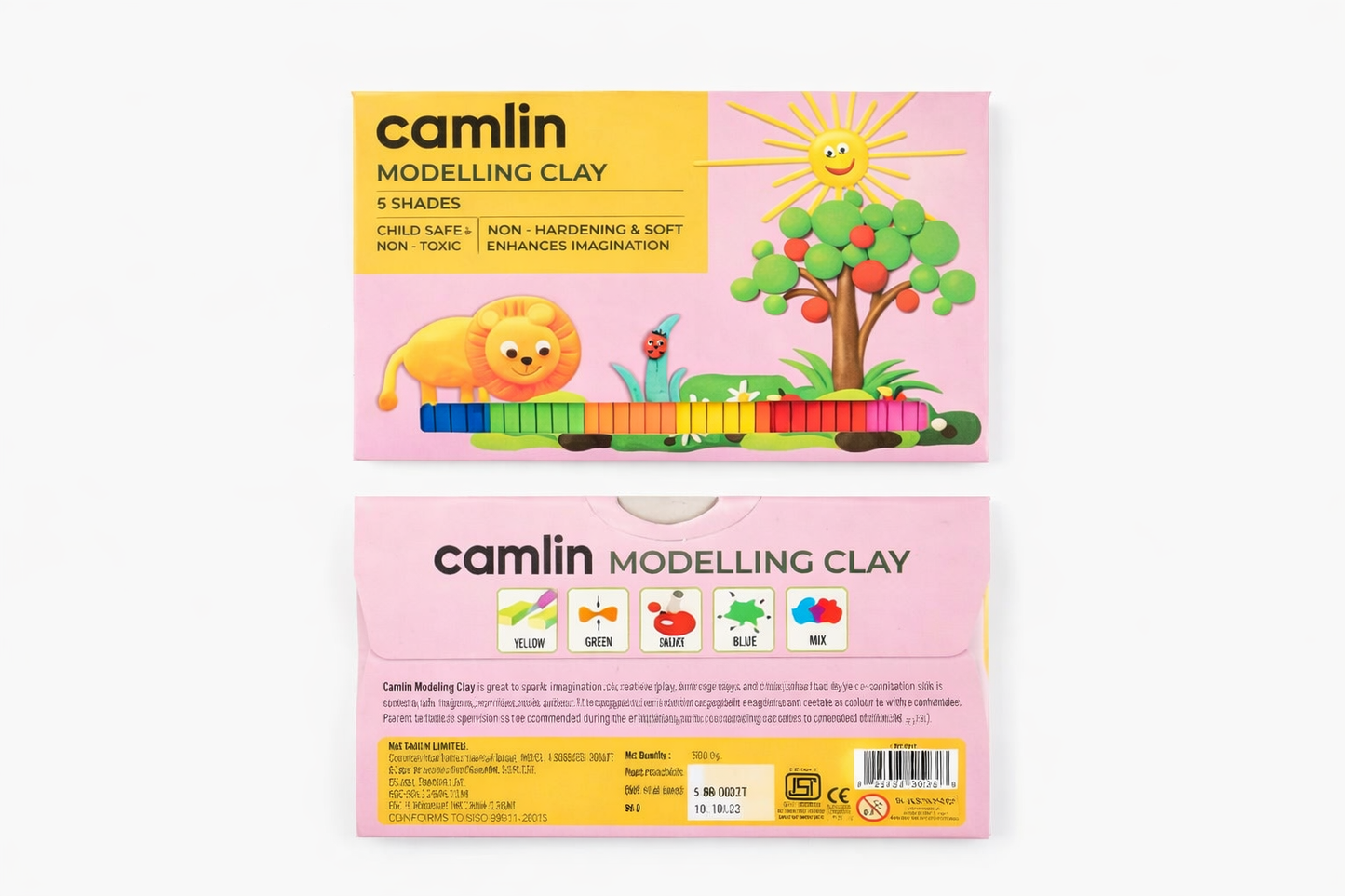 Camlin Modelling Clay Assorted Pack (6 Shades, 100g) – Soft, Non-Toxic & Child Safe