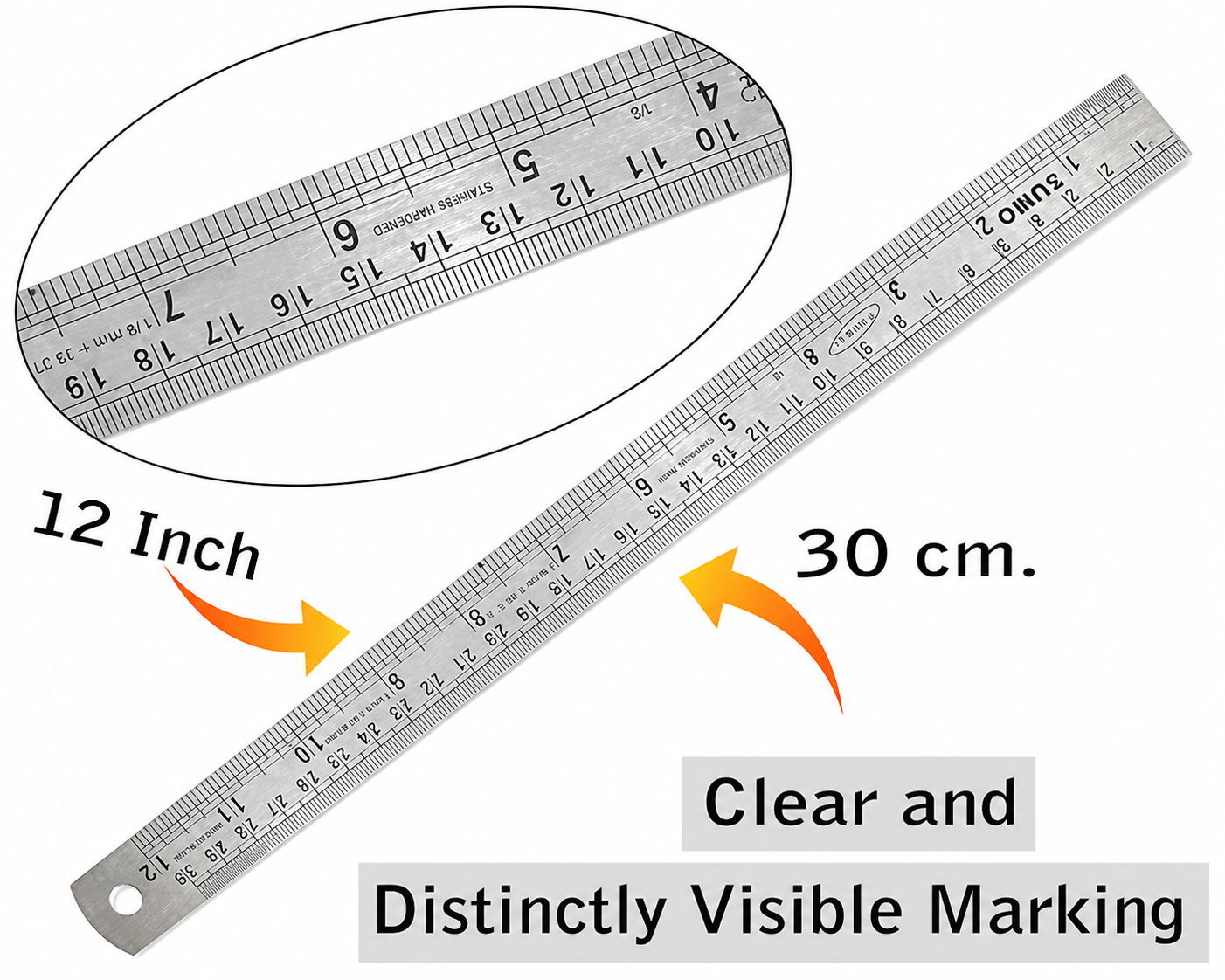 Ajanta Cross Steel Foot ruler Scale 30cm
