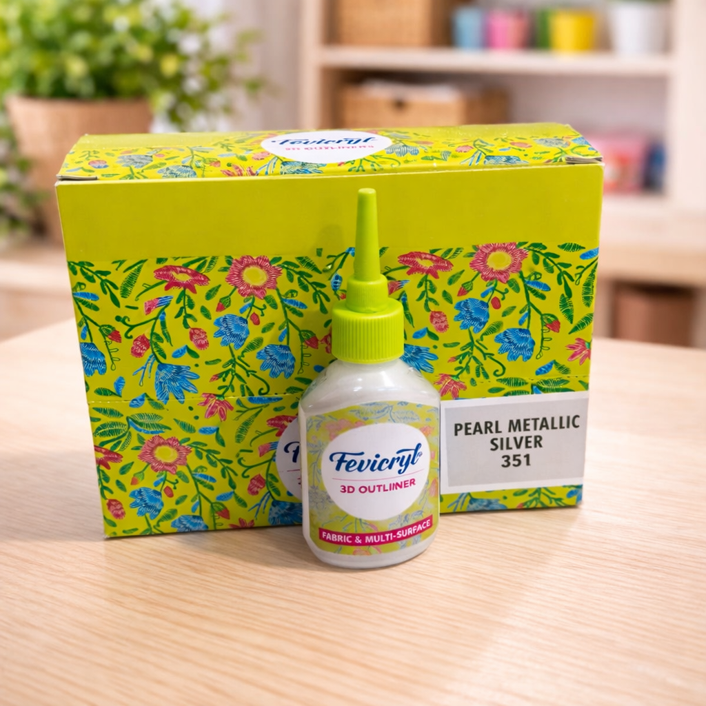 Fevicryl 3D Outliner Set – Premium Fabric Paint for Art & Craft Projects PACK OF 10