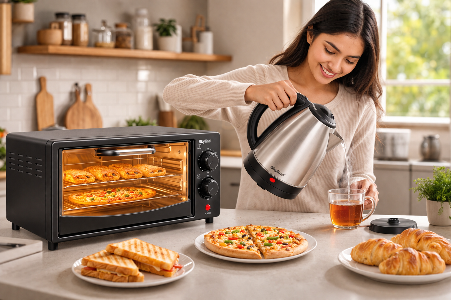 Skyline Electric Kettle & Oven Toaster Combo | 10L Capacity | 2-in-1 Kitchen Convenience