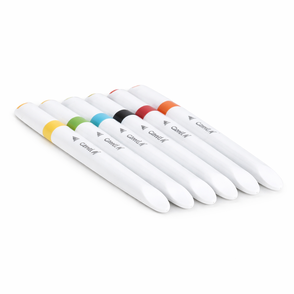 Camlin Fine Point Brush Pen Set – 6 Multicolor Brush Pens for Drawing, Coloring & Calligraphy (Smooth Ink, Fine Tip)