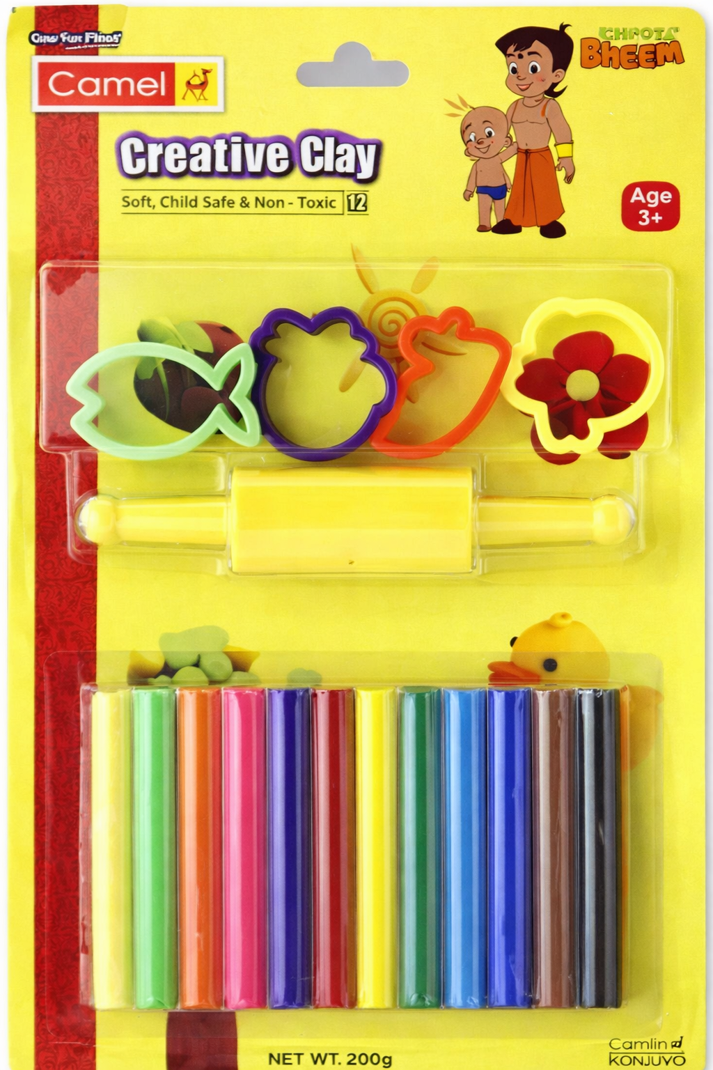 Camlin Camel Creative Clay | 12 Shades | Soft, Child Safe & Non-Toxic Art Clay  (200 g)