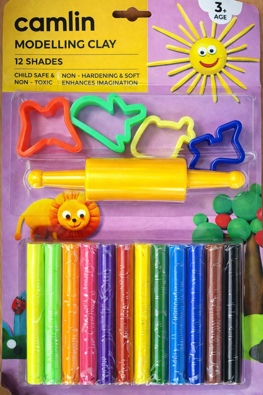 Camlin Camel Creative Clay | 12 Shades | Soft, Child Safe & Non-Toxic Art Clay  (200 g)