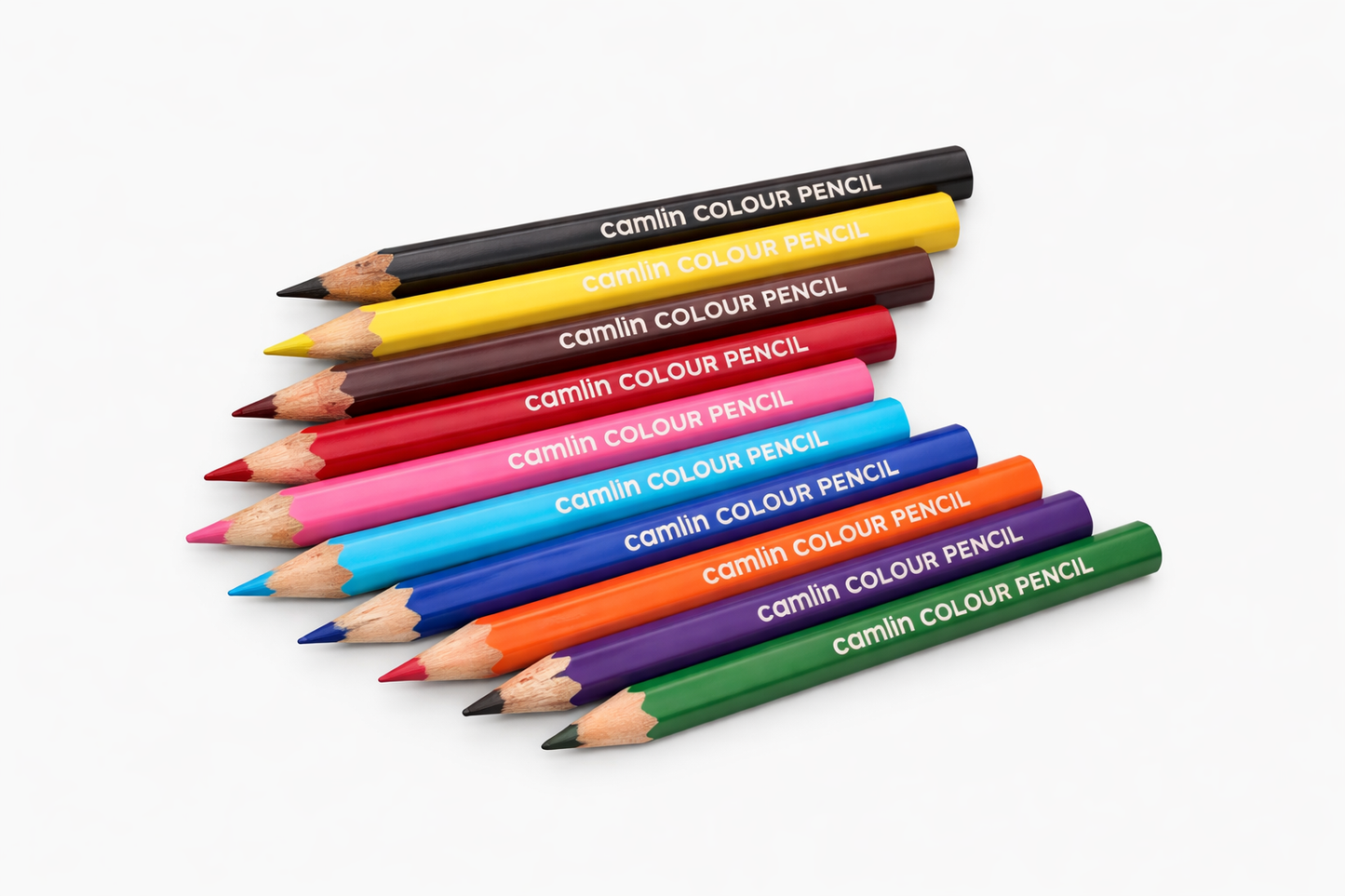 Camlin Colour Pencils Set – 10 Shades | Smooth & Bright Colors | School & Drawing Use | MRP ₹25 (Pack @1020)