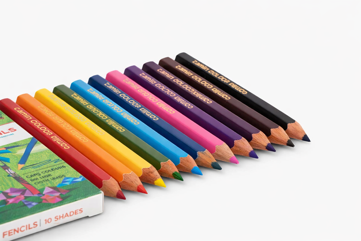 Camlin Colour Pencils Set – 10 Shades | Smooth & Bright Colors | School & Drawing Use | MRP ₹25 (Pack @1020)
