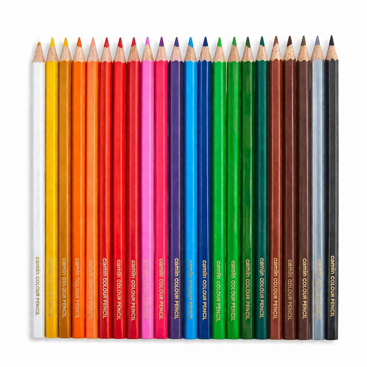 Camlin Colour Pencils 24 Shades Set with Sharpener – Bright & Smooth Coloring
