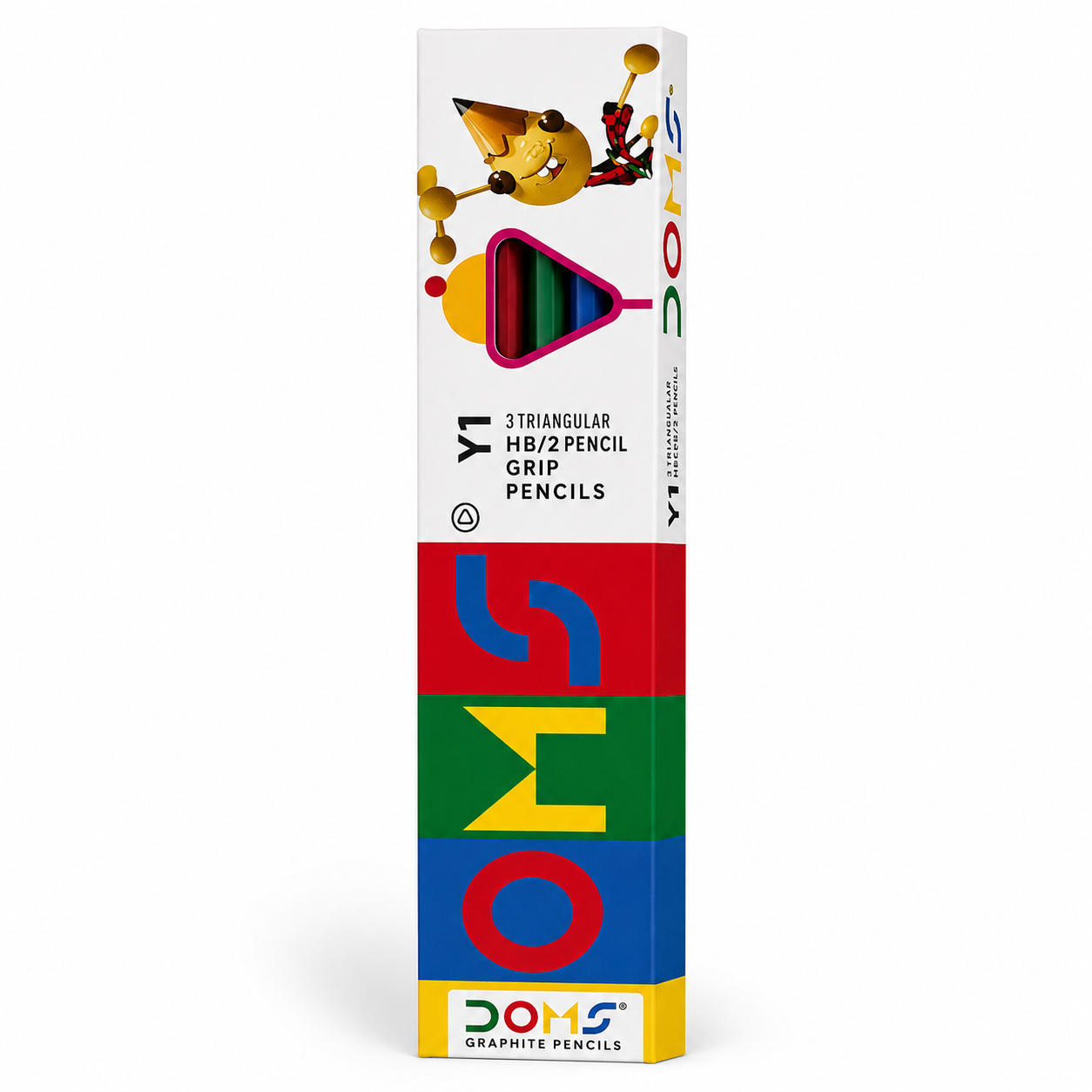 Doms A1 Deep Dark HB Graphite Pencil | Include Eraser & Sharpner | 30 Pencils | Innovative Groove for Perfect Grip | Use for Sketching & Drawing | Pack of 10 Pencils