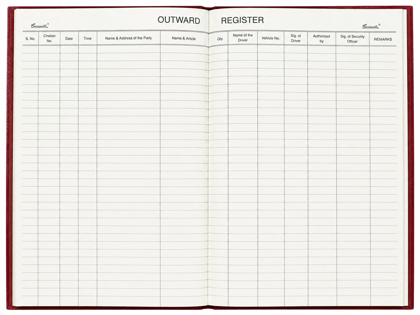 Saraswati Outward Register Book  – Office Outward Register, Dispatch Register, Courier & Document Record Book