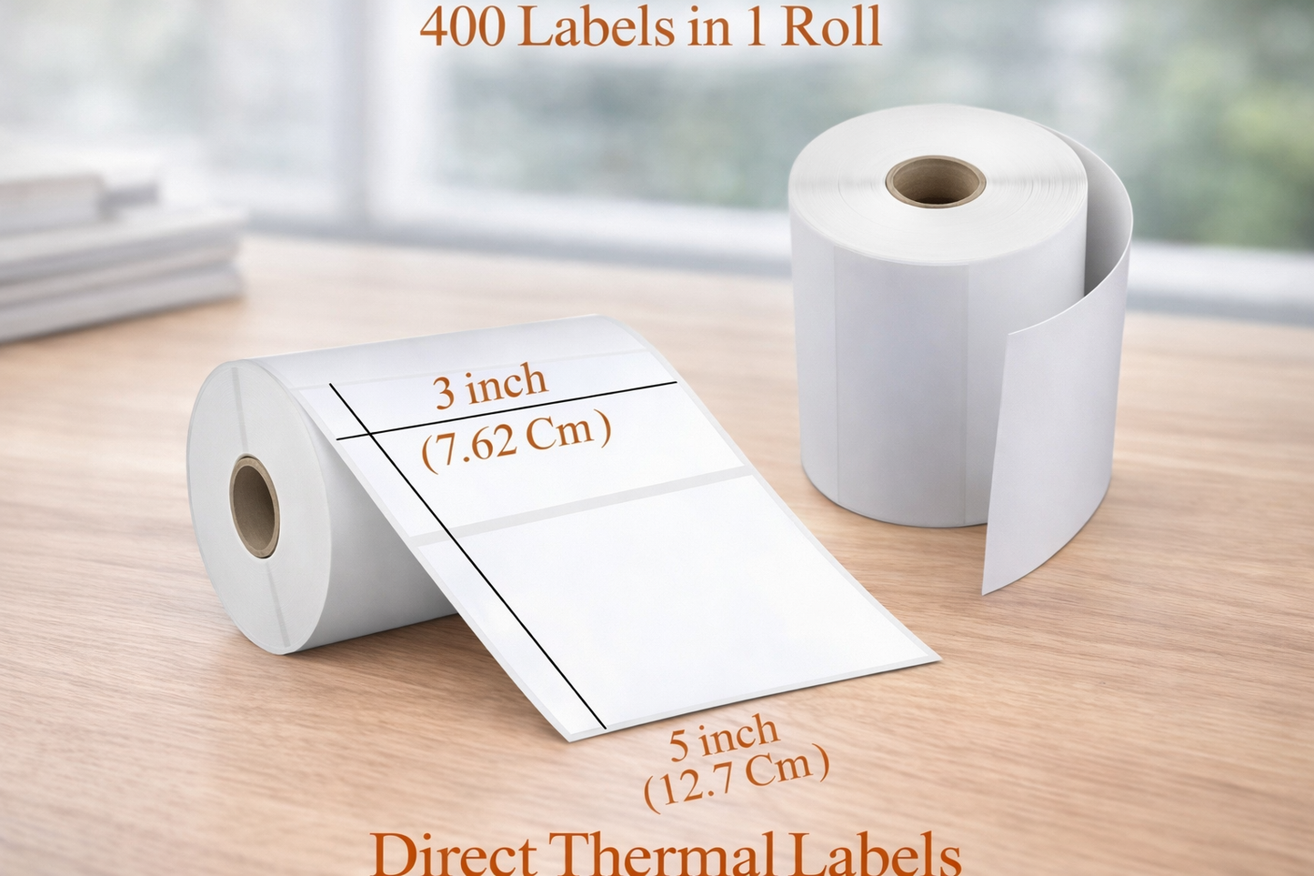 KIYA 75x125 Barcode Label Sticker 1Ups - 400 Labels Per Roll - White Self Adhesive Sticker for Printing Barcoding (1 Roll Per Pack (400 Labels))
