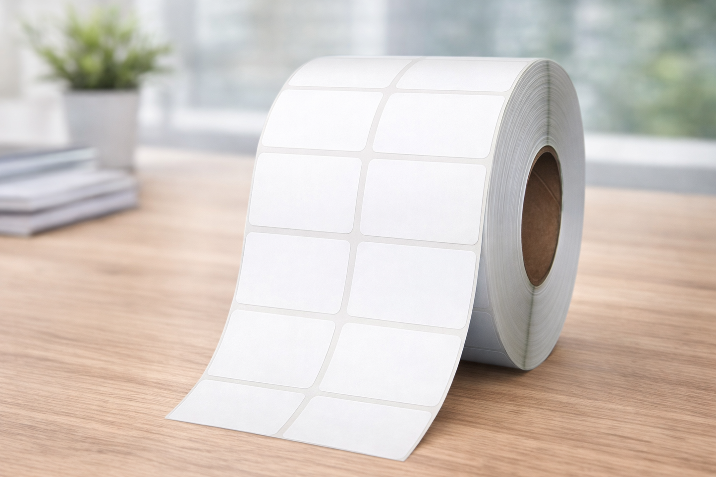 KIYA 50x38 Barcode Label Sticker  2 Ups - 3000 Labels Per Roll - White Self Adhesive Sticker for Printing Barcoding
