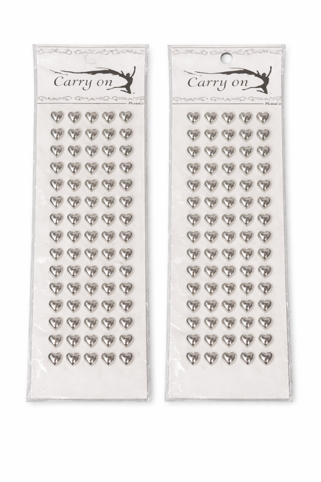 "Carry on" Self Adhesive Heart Shape Stickers for Art & Craft, Handicraft, Decorative, Project (2 PAIRS)