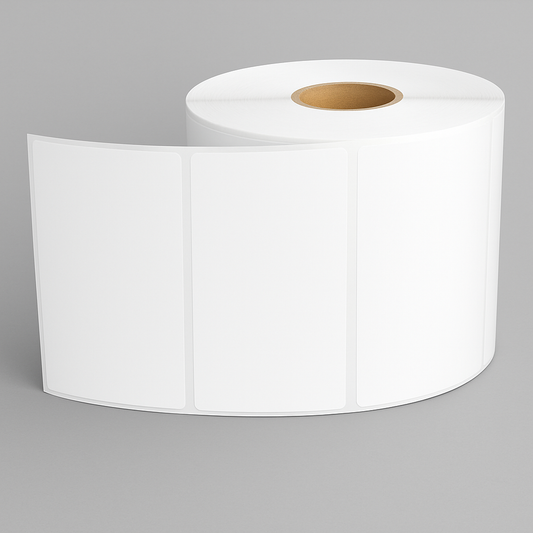 KIYA 60X40 Barcode Label Sticker  - 60mm x 40mm - 1 Ups - 1000 Labels Per Roll - White Self Adhesive Sticker for Printing Barcoding (1 Roll Per Pack (1000 Labels))