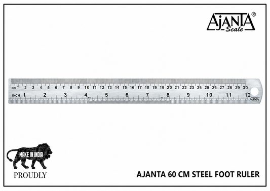 Ajanta Cross Steel Foot ruler 60cm ( 24 INCH )