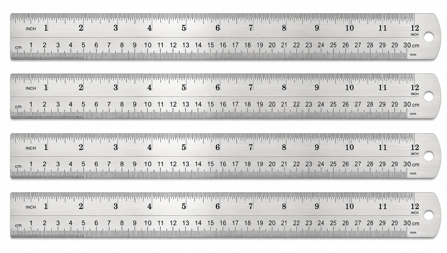 Ajanta Elora Stainless Steel Ruler 30 cm | Premium Metal Scale with Accurate Measurement Markings | Rust Resistant, Durable & Unbreakable | Ideal for School, Office, Engineering & Drawing Use