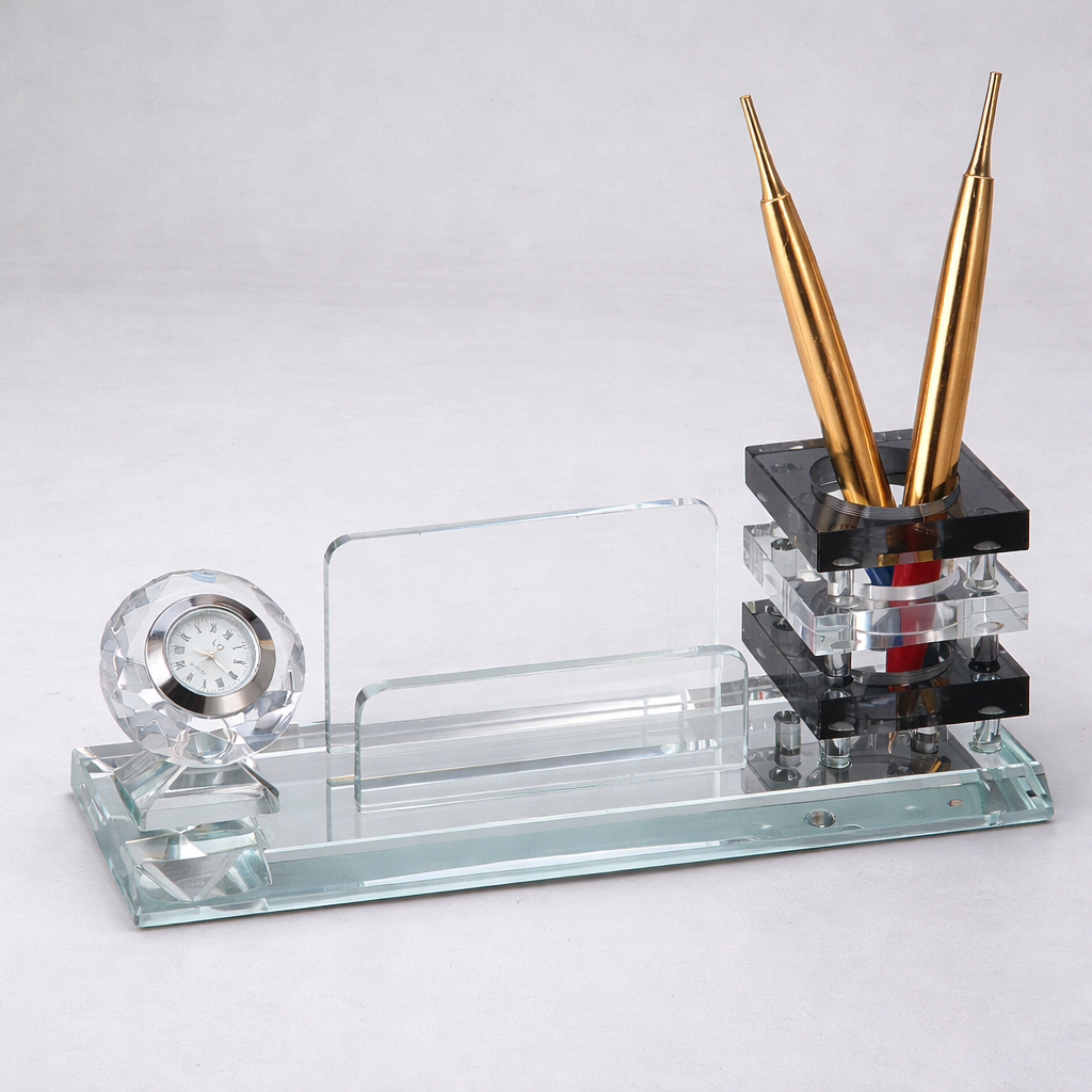 Kebica pen stand cystal medium box coloured tumbler pen stand 2.5" x 7"