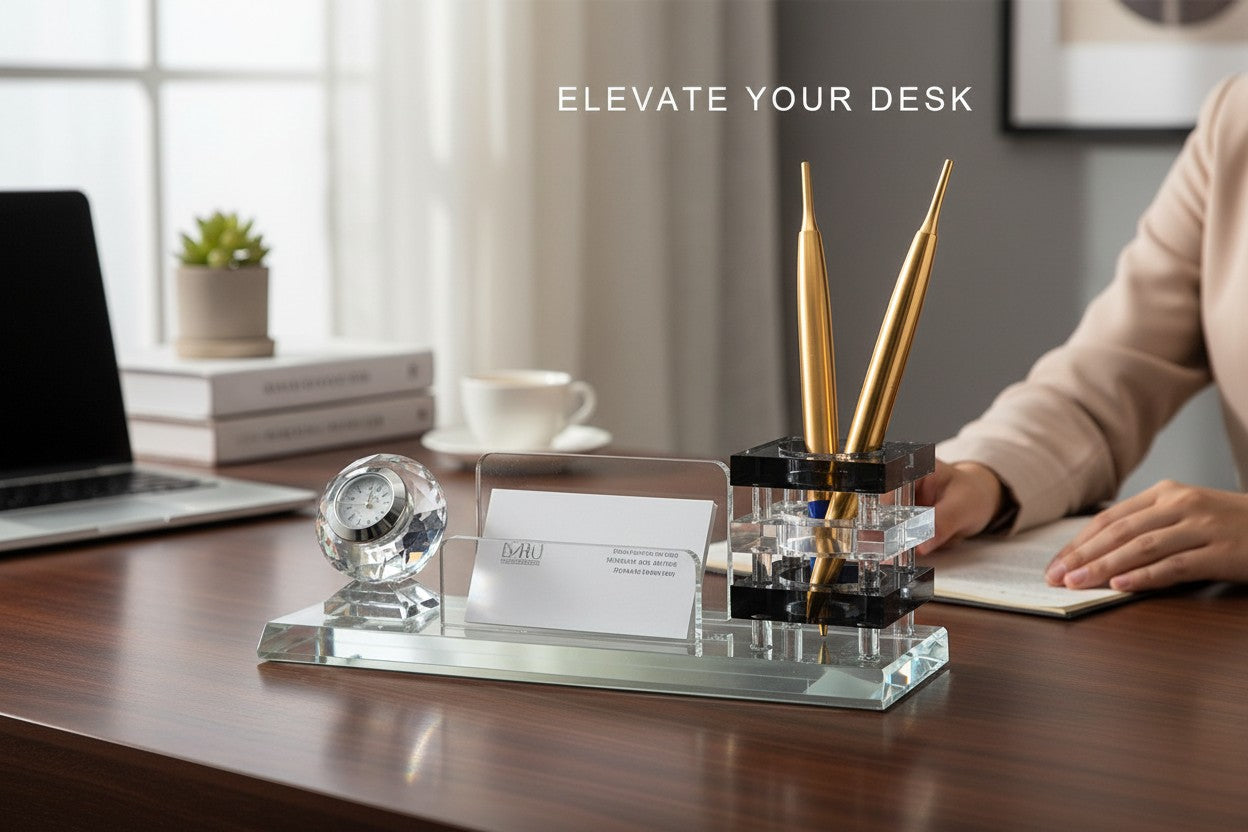 Kebica pen stand cystal medium box coloured tumbler pen stand 2.5" x 7"
