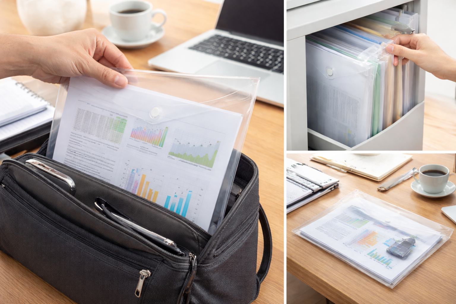 Button Closure Document Folder