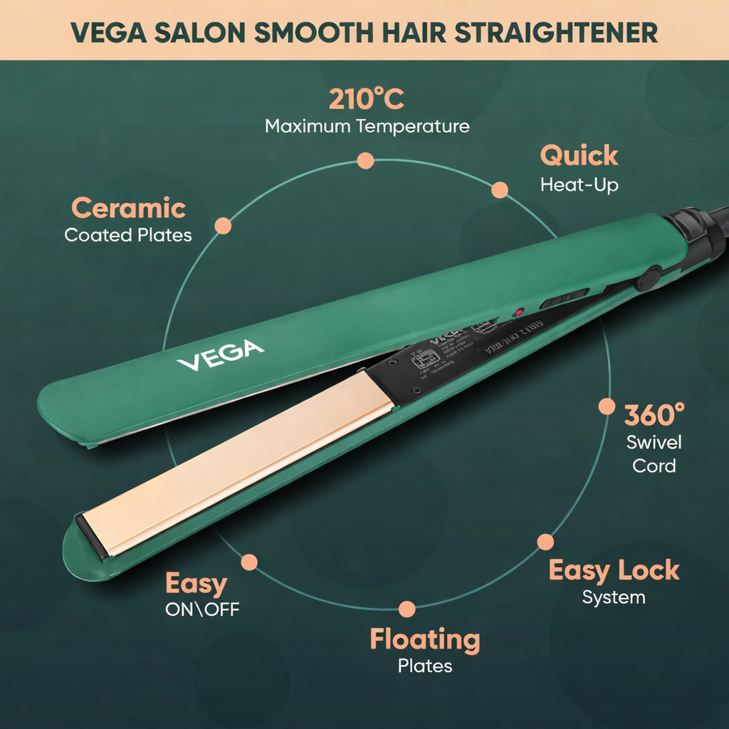 Vega Salon Smooth Hair Straightener - VHSH-42 (SD)