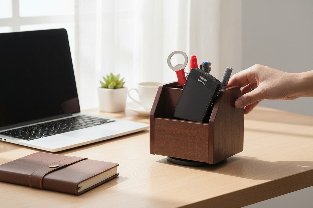 Kebica Heavy Plastic & Metal Oval design Pen Stand,Pencil Stand,Pen Holders,Pencil Holder for Office Table/Study Table/Office Desk/Office Stationery/Study Material Black Color Pack of 1