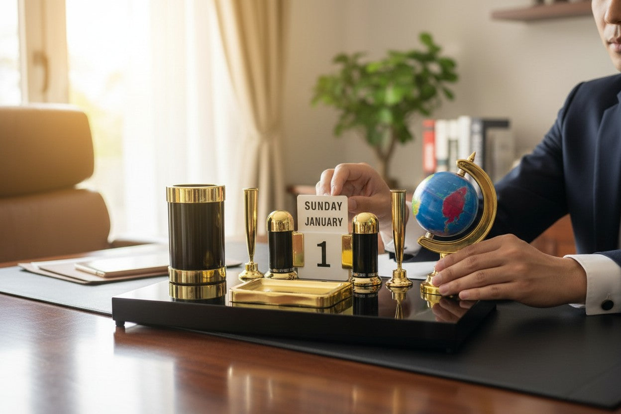 Premium Desk Organizer Set with Globe,
