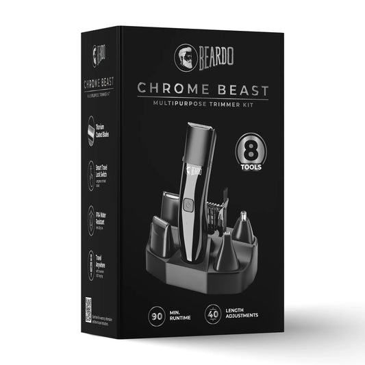 BEARDO Chrome Beast Grooming Kit Trimmer 90 min Runtime 40 Length Settings